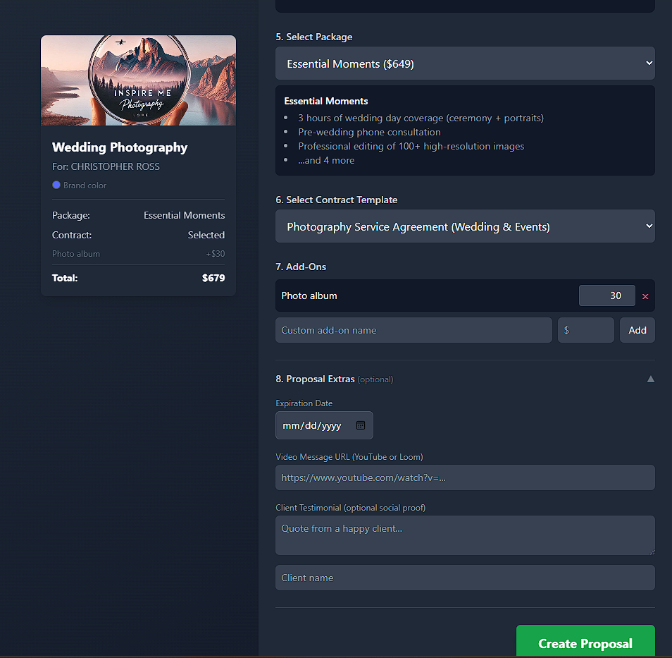Proposal builder